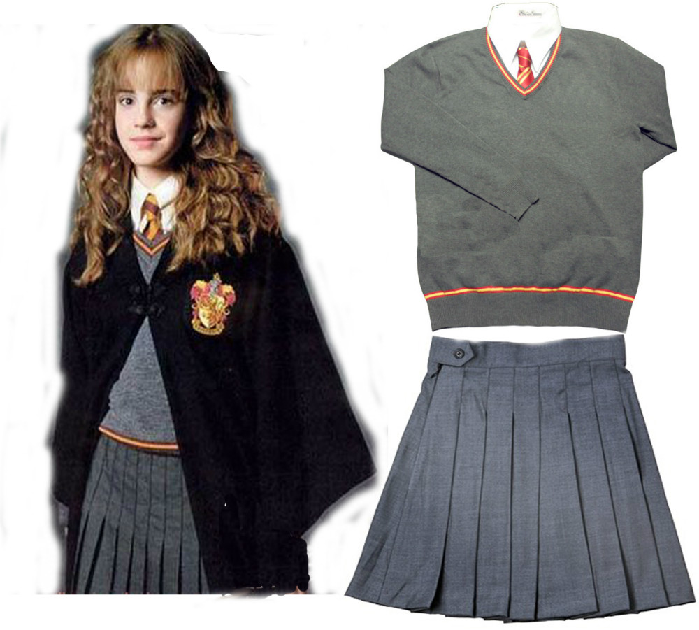 Free Shipping Gryffindor Hermione Cosplay Skirt Uniform from Harry Potter C...