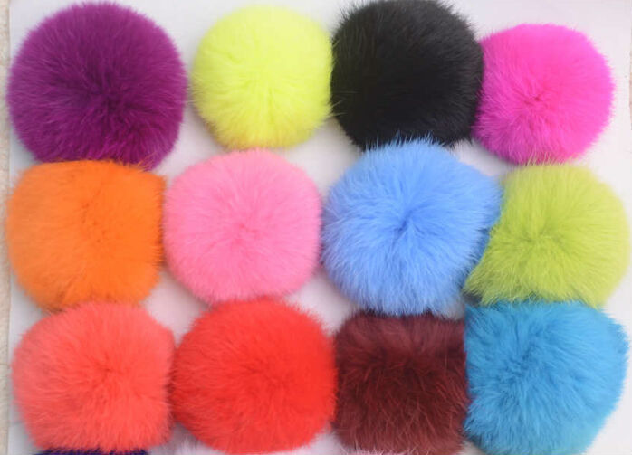 Free shipping 5pc 100% real Rabbit Fur Ball fur pompoms D9 for winter Skullies Beanies hat knited cap bag key clothesshoes (7)