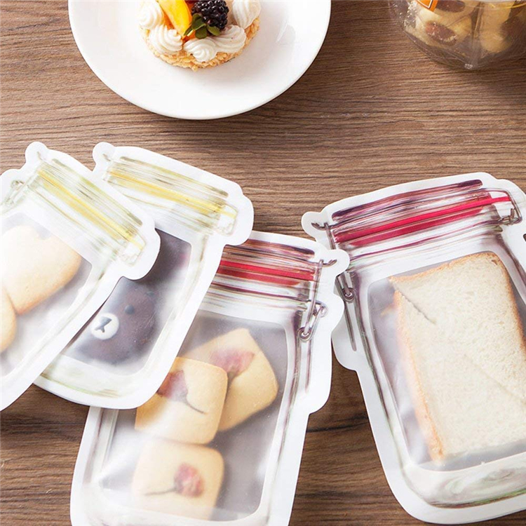 12pcs Mason Jar Storge Bag Kitchen Refrigerator Food Sealed Bag Zipper Pouch Kit 