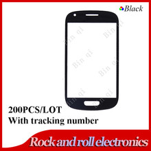 200pcs/lot Black Front Screen Glass Lens For Samsung Galaxy S3 SIII mini i8190 + tracking number