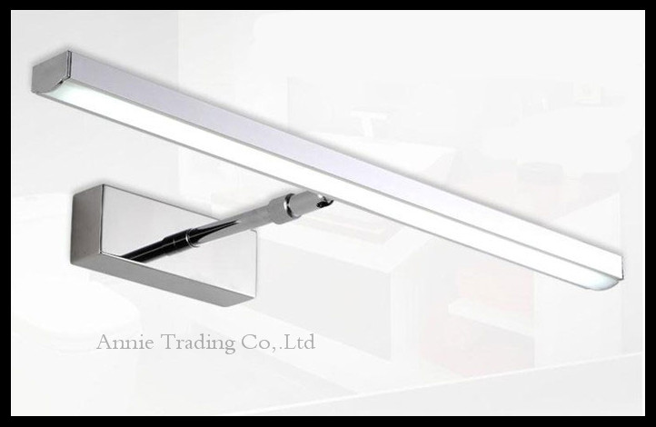 LED mirror lamp modern minimalist stainless steel bathroom cabinet retractable wall lamp light make-up 6/8W L44/L52cm lampe Luz