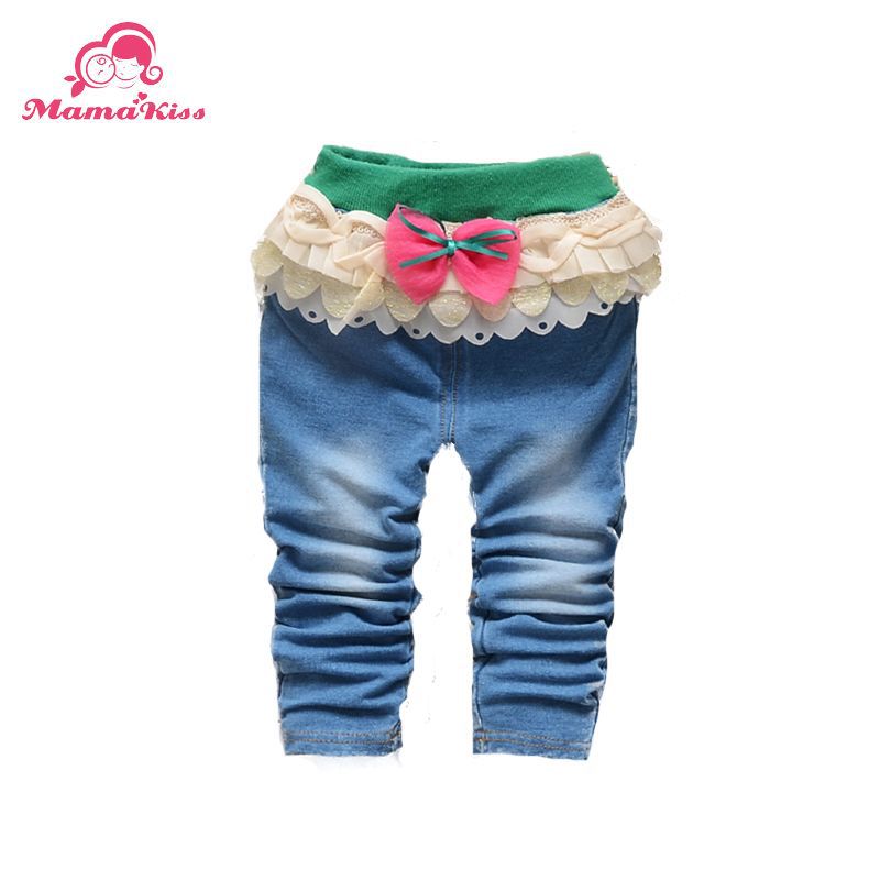 Baby leggings with soft jean cloth 2015 New Autumn Baby Girls Jeans Pants Trousers for baby