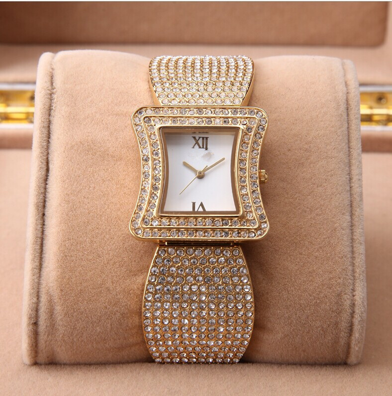 Geneva Watch Full Steel Watches Women dress Rhinestone Analog wristwatches women Casual watch 2014 Ladies Unisex
