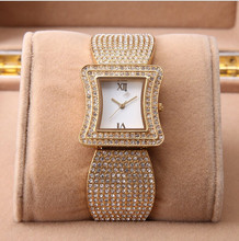 Ginebra relojes de acero lleno mujeres del vestido Rhinestone analógico de pulsera reloj Casual 2014 Ladies relojes Unisex de cuarzo