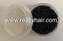 500pcs Black silicone micro nano bead with silicone line for Nano Hair Extensions tool kit 6 Colors Optional