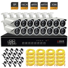 Video Surveillance Security NVR System 720P HD IP Camera ONVIF 16CH CCTV KIT