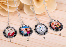 2014 New fashion vintage design mix Frozen cartoon pendants long chain necklace jewelry gift for women