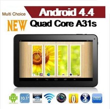 latest 10.1″ quad core tablet pc tablet 10 android 4.4 kitkat Allwinner A31s Quad Core tablets with Bluetooth (8GB/16GB/32GB)
