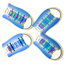 12 pcs/Lot shoelace silicone shoelaces fashion colorful elastic silicone shoelaces no need to tie lazy shoelaces #B2014