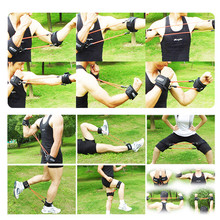 Set of 4 Thigh Exercise Latex Tube Resistance Bands Training Leg Ankle Muscle with Tube Ankle