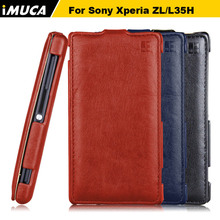 IMUCA Fashion Luxury flip cover for Sony Xperia ZL case for Xperia ZL cover for Sony L35h case leather case with retail package