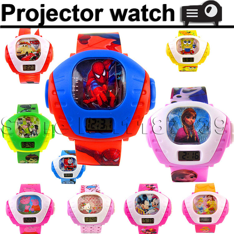3D led digital projector cartoon watch children kids wristwatch boys girls clock child gift famous brand