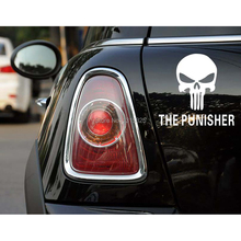 The Punisher Funny Skull Car Stickers Decal for Toyota Ford Focus Chevrolet Volkswagen polo golf Tesla Honda Hyundai Kia Lada