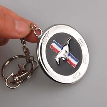 Metal Horse 3D Emblem Badge KeyChain keyring Key Chain Ring for Mustang GT