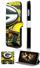 hybrid retail 5designs Hot selling Green Bay Packers NFL mobile phone bag card wallet leather cases for IPHONE4 4S free shipping