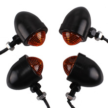 New 4x Motorcycle Turn Signal Light Indicator Black Fork For Harley Chopper Bobber Cafe racer Honda Kawasaki Yamaha Suzuki