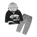 2016 spring and autumn new boy casual sportswear jacket long sleeved pants suit dinosaur Hoodie children