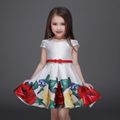 Retail 2016 NEW girls dress Presented a belt summer children s high end printing princess dress