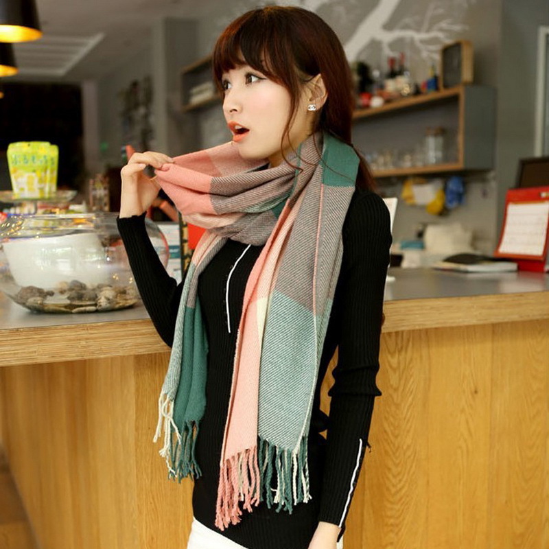 Fashion Wool Winter Scarf Women Spain Desigual Scarf Plaid Thick Brand Shawls and Scarves for Women