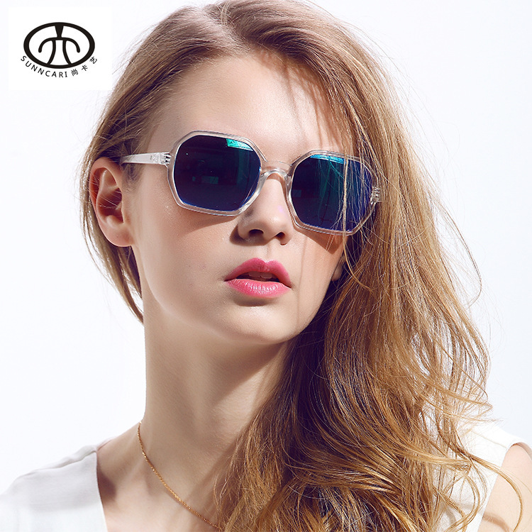 New 2015 Clear Frame Colorful Reflective Sunglasses