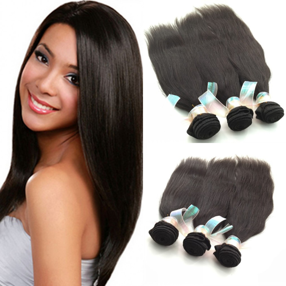7A Mink Brazilian Hair Yaki Straight Hair Weave 3 Bundles Top Coarse Yaki Cheap Italian Yaki Hair Extensions