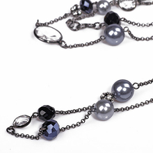 2016 Fashion imitation pearl Black Long Jewelry Wholesale Chokers Beads Acrylic Trendy Office career Gifts For