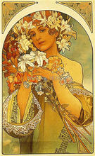 High quality,Flower, 1897 ,Alphonse Mucha oil painting canvas,Hand-painted,Portrait Modern Art Reproduction,