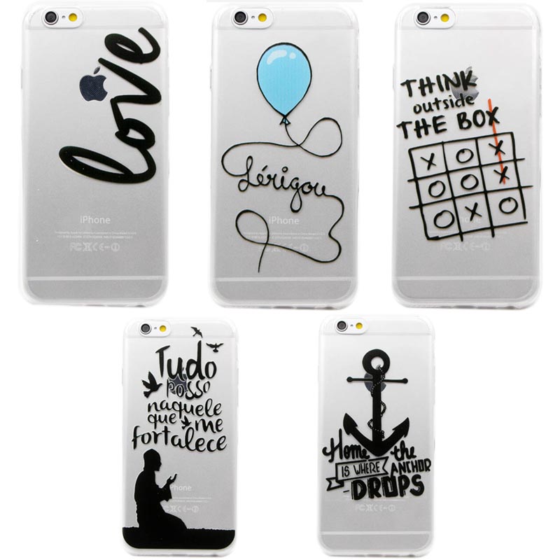 Lovely Funny Words Printing Soft Silicon Back Cover Case Funda Coque For iphone 5 5s 6