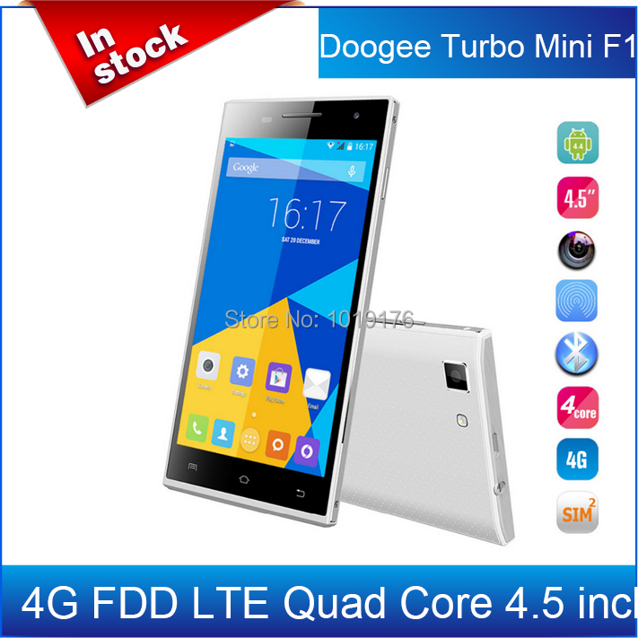 100% Doogee Turbo Mini F1 4,5  4 G LTE   MTK6732  ROM 1 G RAM 8 G 8.0MP 4 G / Avil