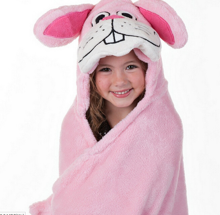 85120cm Baby Blankets Newborn Boys Girls Swaddle Wrap Portable Car Air Conditioning Rabbit Dog Monkey Quilt Ear Hat Cap (4)