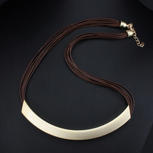 Free Shipping Vintage Alloy Circle Pendant Lots of Black Leather Chain Statement Necklaces Fashion Jewelry For