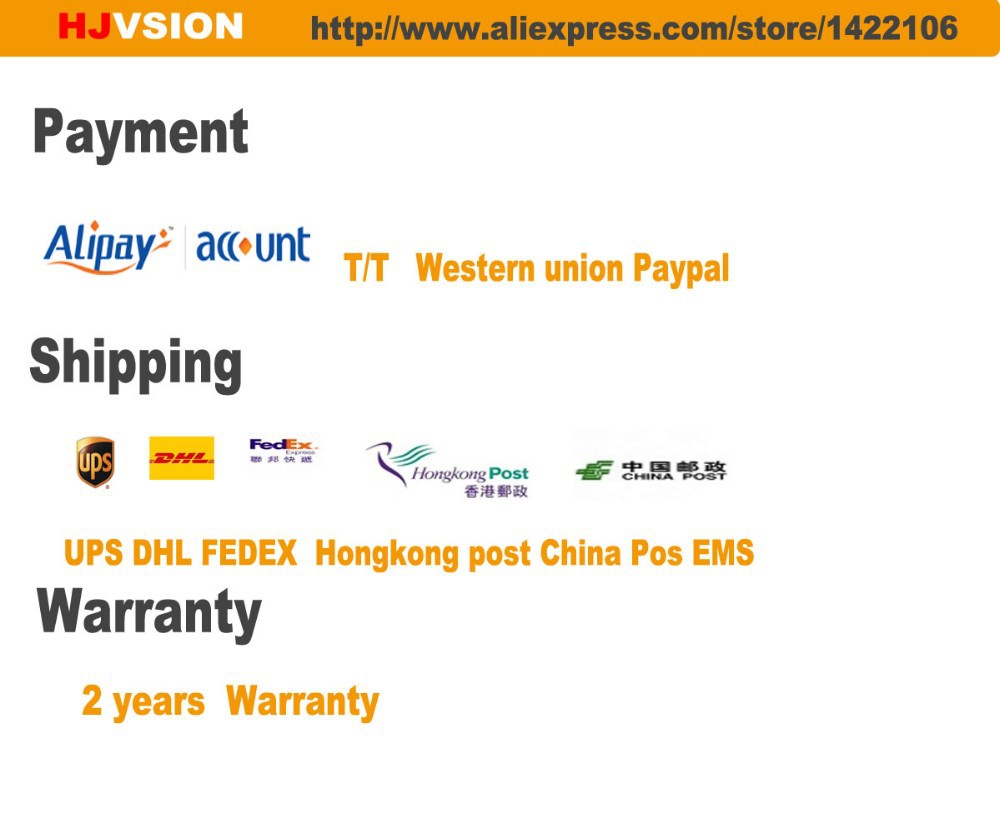 HJVISION COMPANY PAYMENT SHIPPING