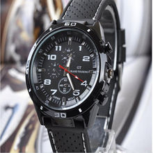 Enfriar negro de acero inoxidable del cuarzo del reloj del Mens 6 colores pueden elegir