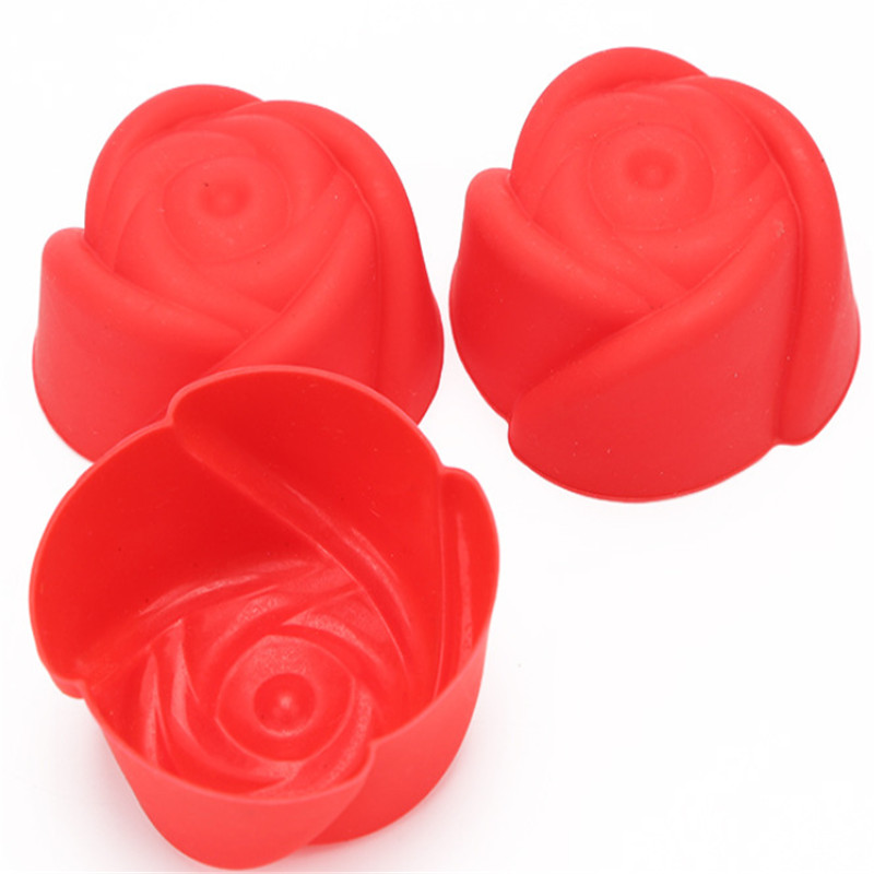 Hight Quality DIY Beautiful Rose Shape Silicone Cake Moulds Ice Pudding Molds font b Kitchen b