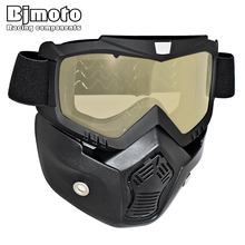 New Motorcycle Face Mask Dust Mask With Detachable Goggles And Mouth Filter for Modular for Open Face Moto Vintage Helmets