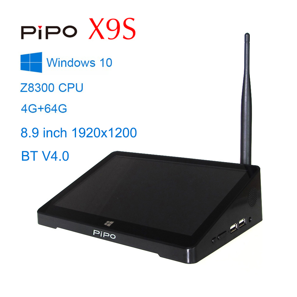Newest 8.9 Inch 1920*1200 PIPO X9S Mini PC Windows 10 TV Box Cherry Trail Z8300 Quad Core 4G RAM 64G ROM HDMI Media Box
