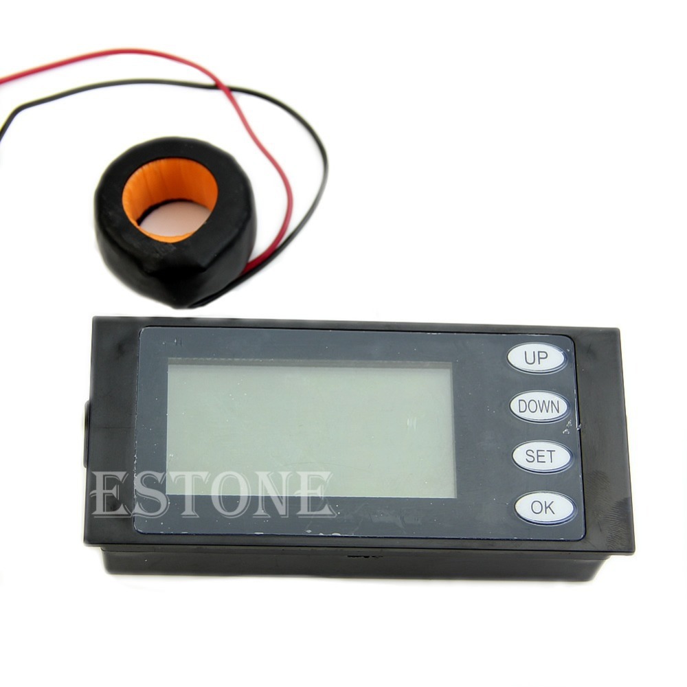 Free Shipping 5 in 1 AC260V 100A Digital Combo Panel Meter Volt Amp kWh Watt Working Time + CT