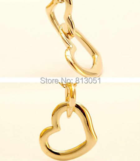 Free shipping!!!Zinc Alloy Jewelry Necklace,2014 new fashion girl, with iron chain, Heart, gold color plated, oval chain