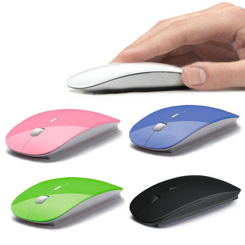2015 Ultra Thin USB Optical Wireless Mouse 2 4G Receiver Super Slim Mouse For Computer PC