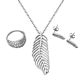 BOGVLI fashion leaf necklace pendant stainless steel vintage leaf jewelry set best gift for girlfriend