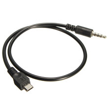 40cm Micro USB 2.0 to 3.5mm AUX Car Lead Jack USB Audio Cable Cord for Mobile Phone Data Cable