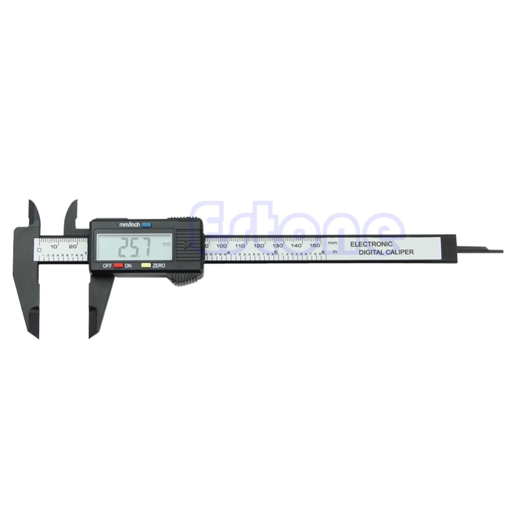 150mm 6inch LCD Digital Electronic Carbon Fiber Vernier Caliper Gauge Micrometer Free Shipping
