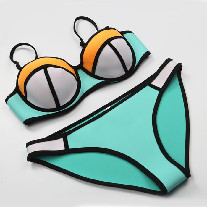 2015 New Fashion Sexy Women Swimsuit Neoprene Bikini Triangl Top Quality Vintage Push Up Biquini Bath Suit Free shipping (18)