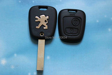 High Quality 2 Buttons Remote Key Shell for Peugeot 307 Car Keys Blank Key Cover Case with Groove + HK Post Free Shipping