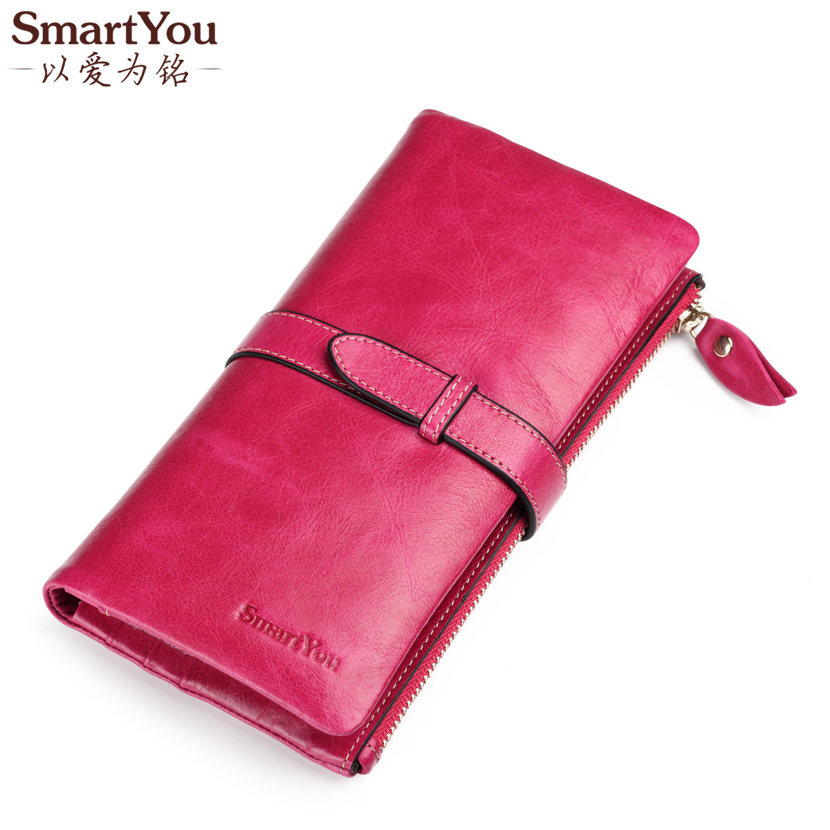 new fashion 2014  smartyou women's wallet female oil genuine leather design cowhide leather long wallet  personalized lettering