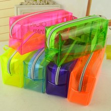 Fashion stationery Pencil Bag transparent Pen Cases Student school storage bag Supplies files organazier Lady Cosmetic Bag gifts