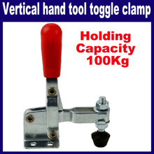 2 pcs/Lot  _ Red Plastic Covered Handle Vertical Hand Tool Toggle Clamp 100kg