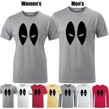 Deadpool Marvel DC Comics Eyes Pattern Printed T-Shirt Men’s Boy’s Graphic Tee Tops Grey White Red