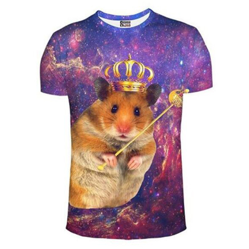 Newest-Fashion-Summer-T-shirt-Men-Women-Galaxy-Imperial-Crown-Hamster-3D-Printing-T-shirt-Casual