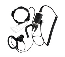 New PTT Military Police Equipment Throat Mic Air Tube Headset for Kenwood TH F7 Walkie talkie